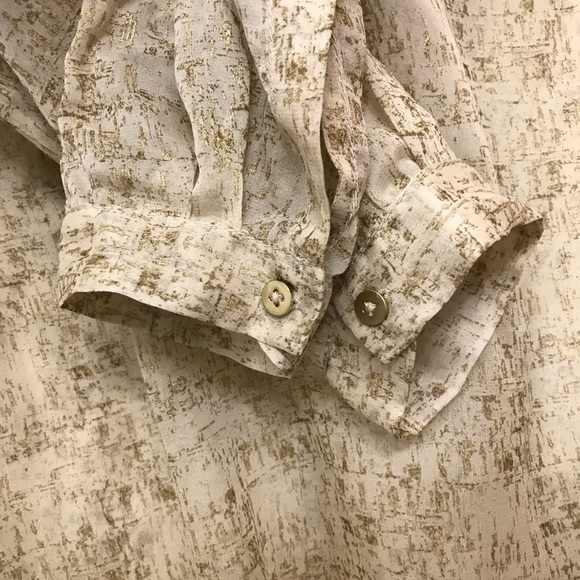 DVF 100% Silk ‘Danielle’ Crepe Blouse Roll Tab Long Sleeve Sheer Large - Picture 7 of 12